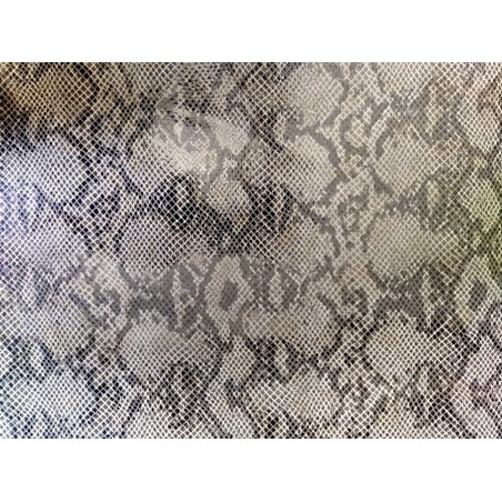 Morceau de cuir de vache grain serpent - GRIS - maroquinerie