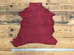 Peau de chèvre velours bordeaux Cuir en Stock