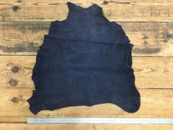Peau de chèvre velours bleu marine Cuir en Stock