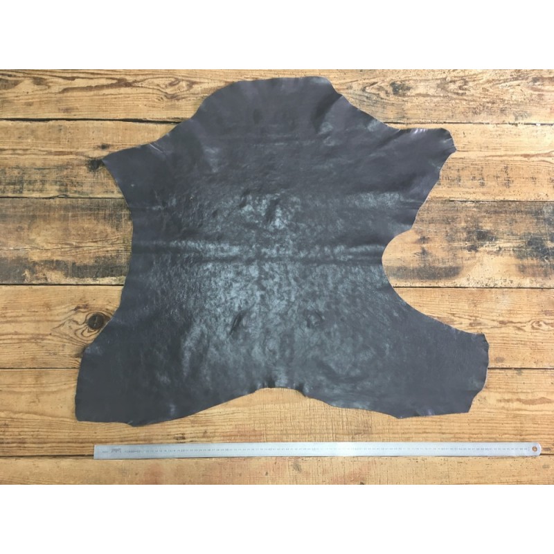 Peau de cuir de buffle tannage végétal naturel gris carbone Cuir en stock Peau de cuir de buffle tannage végétal naturel gris carbone Cuir en stock