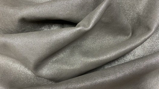 cuir pailleté gris argent métallisé cuir en stock