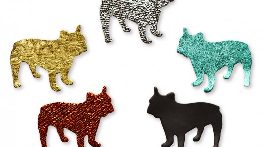 Lot surprise morceaux de cuir - Forme chien Bouledogue - Cuirenstock