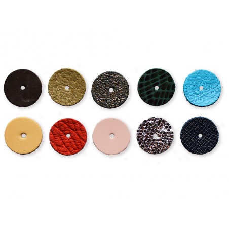 Lot surprise de 10 sequins ronds 2 cm en cuir - Cuirenstock