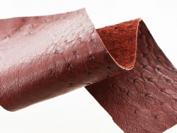 Morceau de cuir autruche brun rouge bijou accessoire bracelet de montre luxe Cuir en Stock