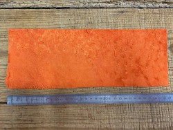 Envers morceau de cuir autruche orange cuir en stock
