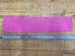 Morceau de cuir rectangulaire autruche bijou accessoire rose Cuir en stock
