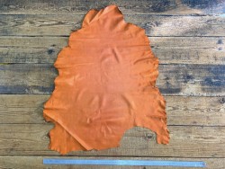 Peau de cuir de mouton nappa métis orange maroquinerie luxe Cuir en stock