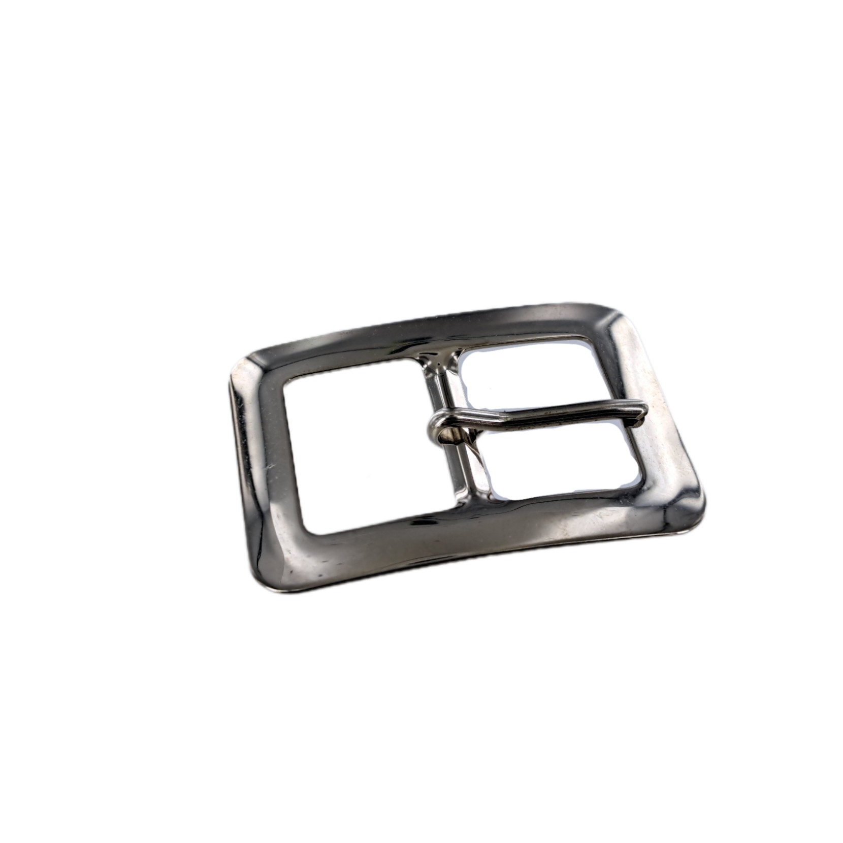 Boucle rectangulaire plate nickele 20 mm Cuir en Stock