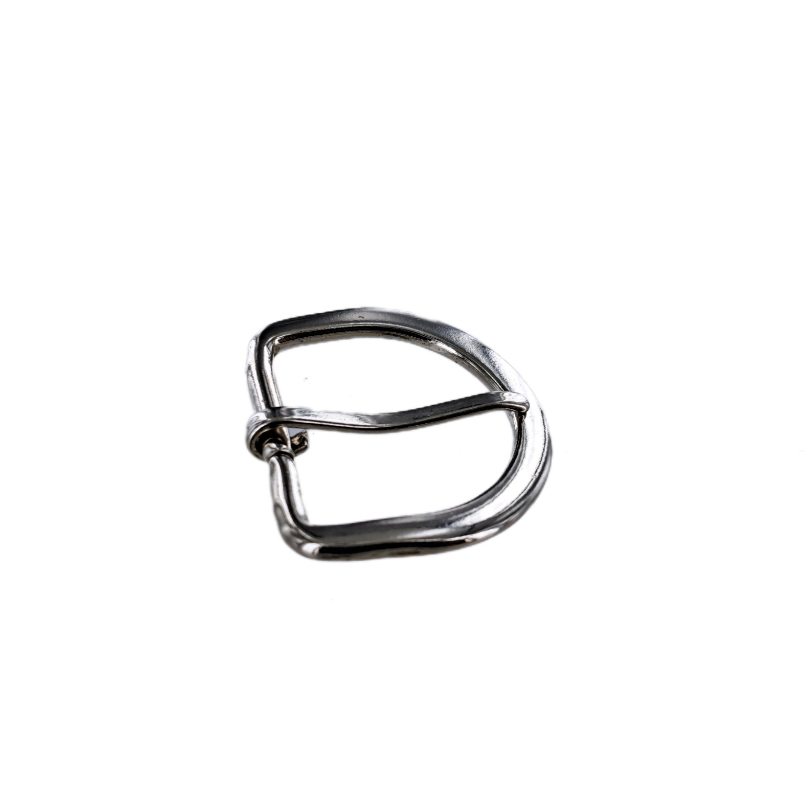 Boucle de ceinture demi rond nickele 30 mm Cuir en Stock