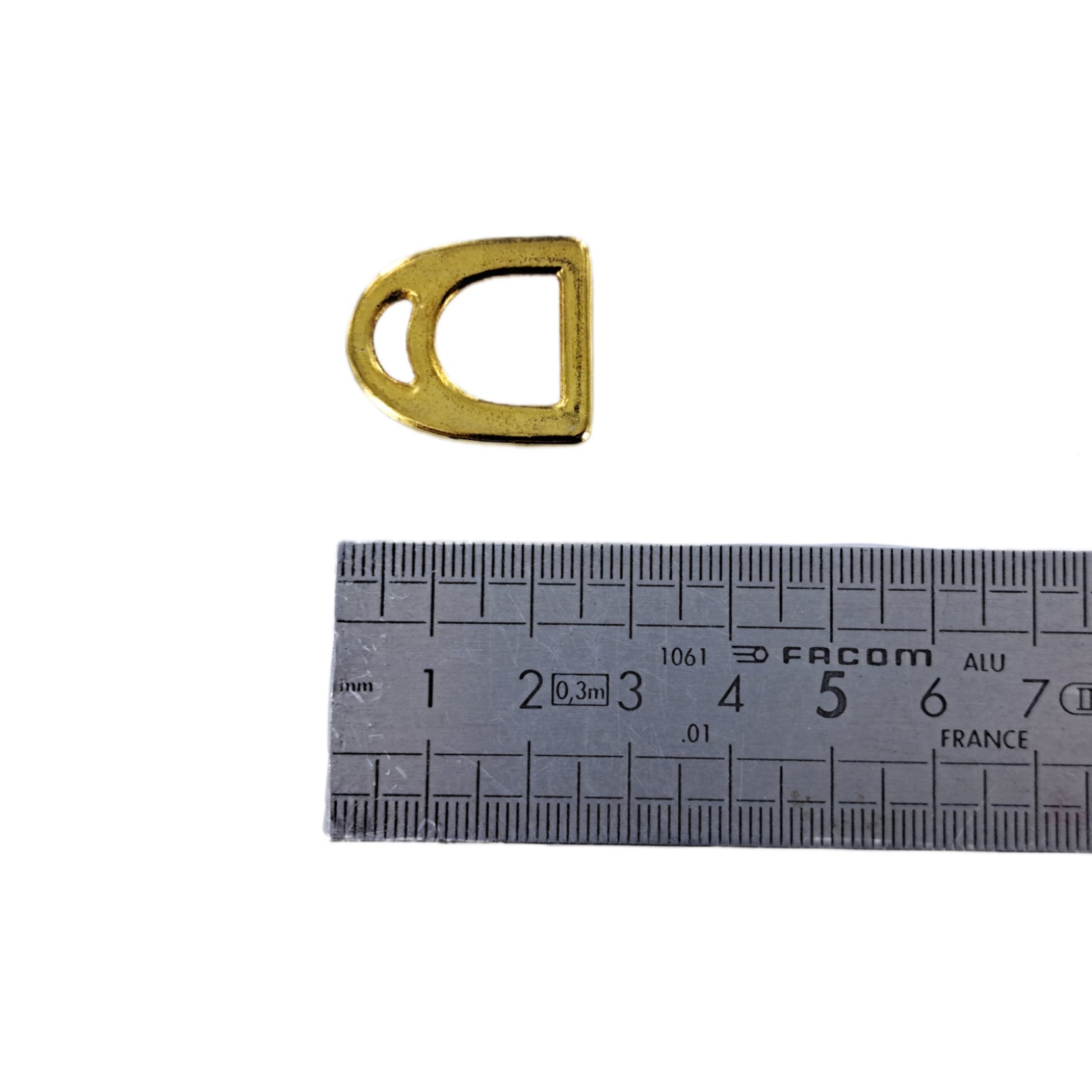 Embellissement etrier plat 12 mm Laiton Cuir en Stock