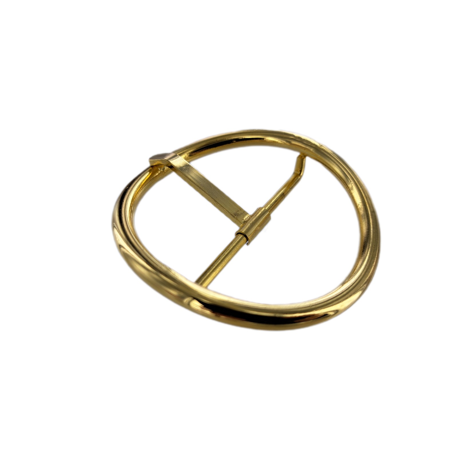 Grande boucle de ceinture ronde 60mm Laiton Cuir en Stock