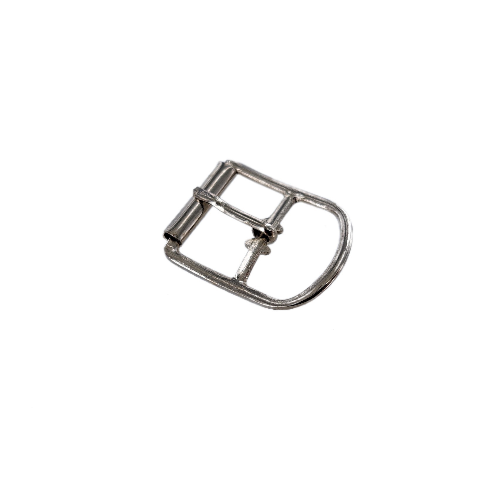 Boucle rectangulaire arrondie a rouleau Nickele 14 mm Bouclerie Cuir en Stock