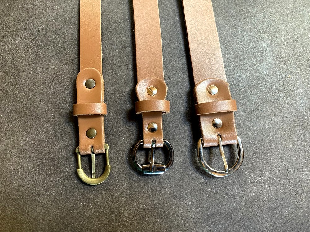 Ceinture Western En Cuir Avec Boucle En Bronze Crumrine - Taille 32, Occasion, Style Cowboy