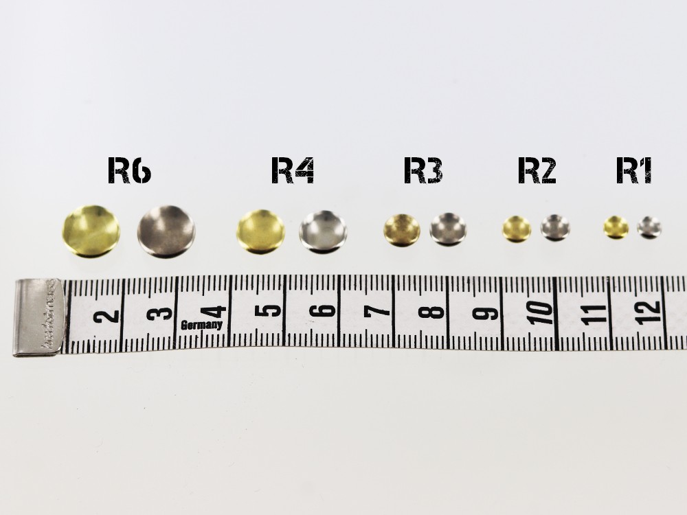 Iboco R6 Rivets Lots de 20 rivets simple calotte acier finition nickelé - Taille R6
