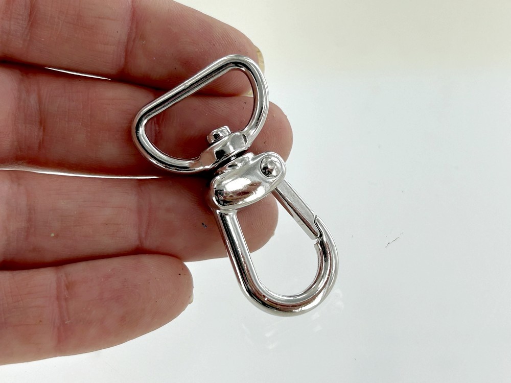 Wuuycoky Lot de 6 mousquetons pivotants argentés avec anneau en D de 5,1 cm de diamètre intérieur