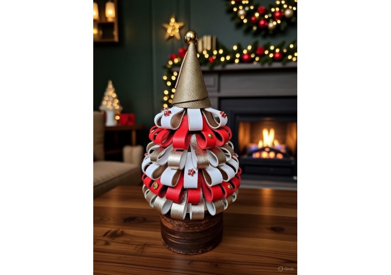Sapin de Noël en cuir : le tuto DIY facile, durable et 100 % récup’