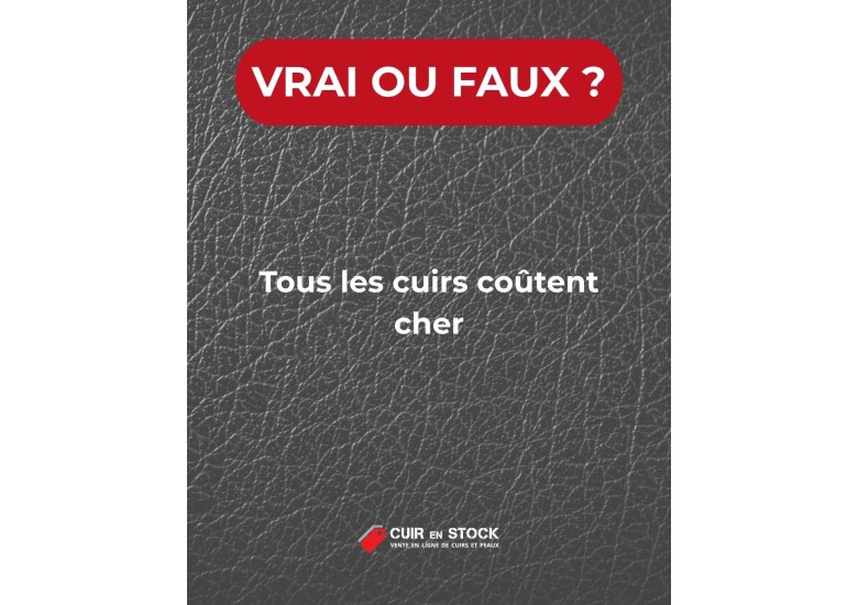 Quiz du cuir QUESTION 21. Le cuir est toujours cher