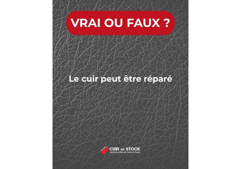Quiz du cuir QUESTION 28. Le cuir peut être réparé