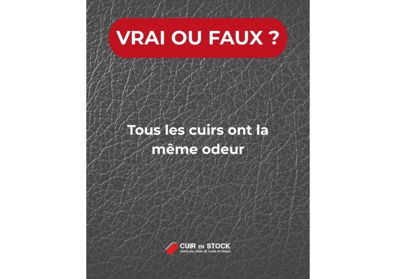 Quiz du cuir QUESTION 7. Tous les cuirs ont la même odeur
