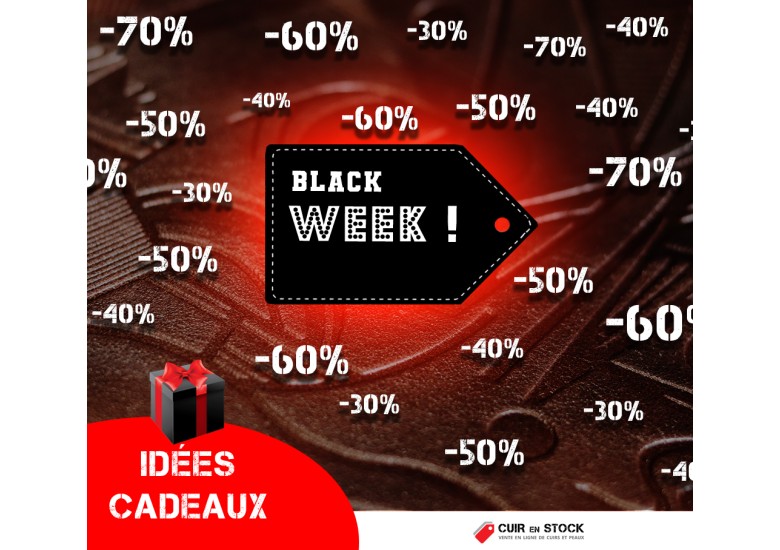 Black Week 2025 chez Cuir en Stock : jusqu’à -80 % sur le cuir, les chutes et la bouclerie !